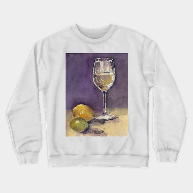 Wineglass, Lemon and Lime Crewneck Sweatshirt by dfrdesign